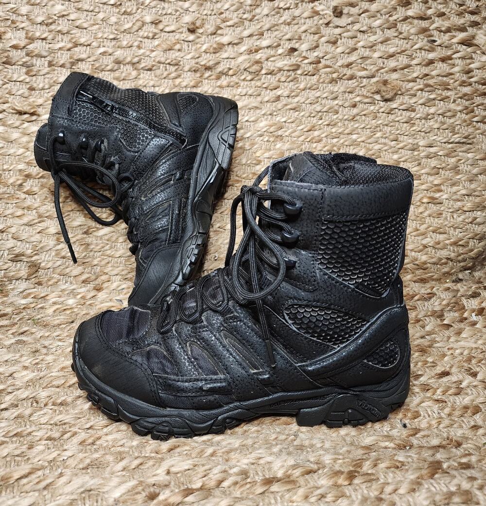 Merrell Moab 3 8" Tactical Zip Black Waterproof Boots Shoes Men's 5 Women's 6.5